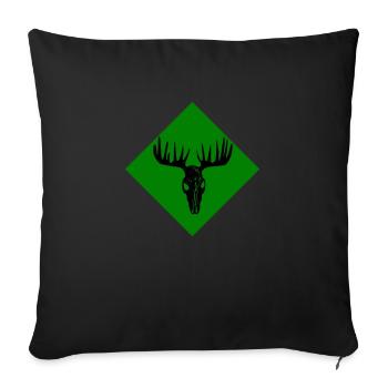 Moose Skull - Sofa pillowcase 17,3'' x 17,3'' (45 x 45 cm) - black - Front