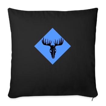 Moose Skull - Sofa pillowcase 17,3'' x 17,3'' (45 x 45 cm) - black - Front