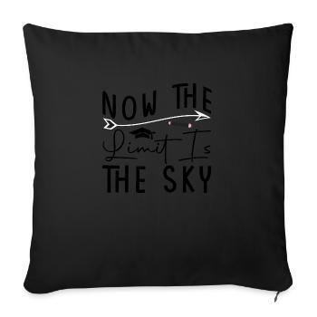 Now the Limit is the Sky - Sofa pillowcase 17,3'' x 17,3'' (45 x 45 cm) - black - Front