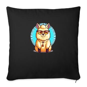 Lazy Lama - Your new favorite companion - Sofa pillowcase 17,3'' x 17,3'' (45 x 45 cm) - black - Front