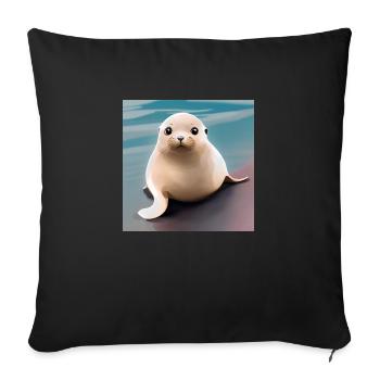 SEAL CUB - Sofa pillowcase 17,3'' x 17,3'' (45 x 45 cm) - black - Front