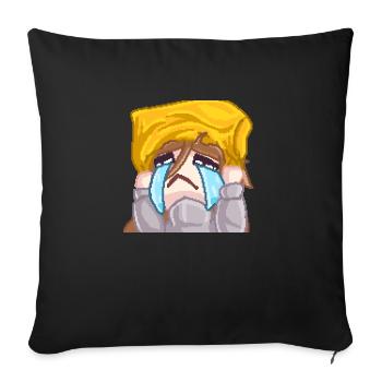Ein Emote der Streamerin Pillowg1rl - Cry - Sofakissenbezug 45 x 45 cm - Schwarz - Vorne
