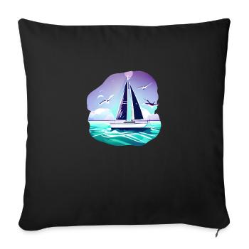 Sailing Sailing Ship Sailing Sailing Sailboat - Sofa pillowcase 17,3'' x 17,3'' (45 x 45 cm) - black - Front