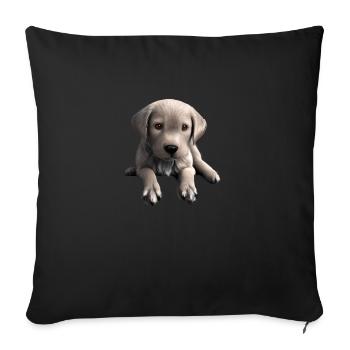 Labrador owner Labrador Retriever puppy - Sofa pillowcase 17,3'' x 17,3'' (45 x 45 cm) - black - Front