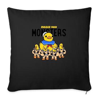 Rubber Duck Monsters b - Sofakissenbezug 45 x 45 cm - Schwarz - Vorne