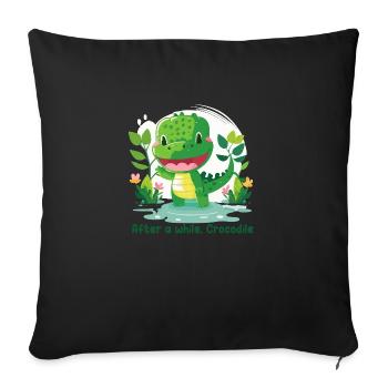 After a while, Crocodile - Housse de coussin décorative 45 x 45 cm - noir - Devant
