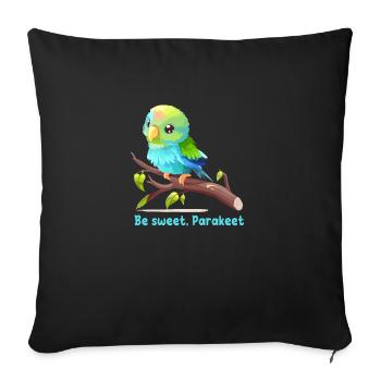 Be sweet, Parakeet - Housse de coussin décorative 45 x 45 cm - noir - Devant