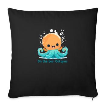 On the bus, Octopus - Housse de coussin décorative 45 x 45 cm - noir - Devant