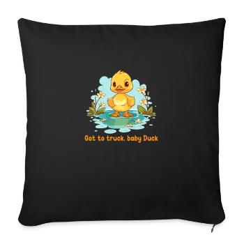 Got to truck, baby Duck - Housse de coussin décorative 45 x 45 cm - noir - Devant