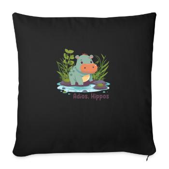 Adios, Hippos - Housse de coussin décorative 45 x 45 cm - noir - Devant