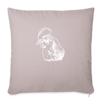 Poulet Poulailler Volaille Coq Ferme - Housse de coussin décorative 45 x 45 cm - taupe clair - Devant