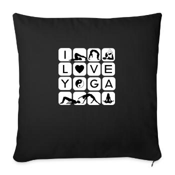 J’aime le yoga formen symbole chakra 1 6 - Housse de coussin décorative 45 x 45 cm - noir - Devant