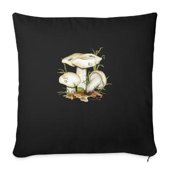 May knightling or May mushroom (Calocybe gambosa) - Sofa pillowcase 17,3'' x 17,3'' (45 x 45 cm) - black - Front