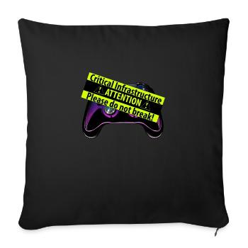 Critical Controller - Sofa pillowcase 17,3'' x 17,3'' (45 x 45 cm) - black - Front