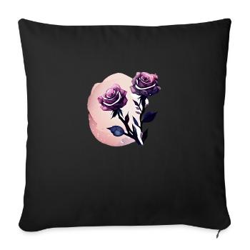 Rose Roses Flowers Bouquet - Sofa pillowcase 17,3'' x 17,3'' (45 x 45 cm) - black - Front