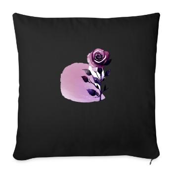 Rose flower rose design - Sofa pillowcase 17,3'' x 17,3'' (45 x 45 cm) - black - Front