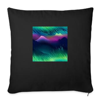 Northern Lights Glow: Northern Lights Collection - Sofa pillowcase 17,3'' x 17,3'' (45 x 45 cm) - black - Front