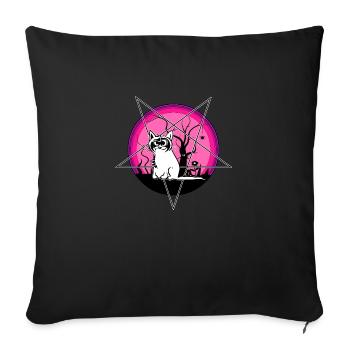 Loona Black Metal Cat - Sofa pillowcase 17,3'' x 17,3'' (45 x 45 cm) - black - Front