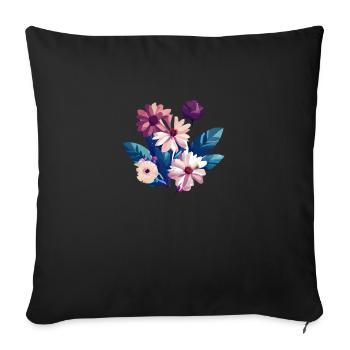 Flowers, bouquet, floristry, nursery - Sofa pillowcase 17,3'' x 17,3'' (45 x 45 cm) - black - Front