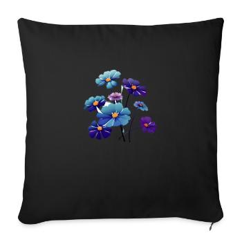 Bouquet Fleurs Jardin Fleuristerie Jardinage - Housse de coussin décorative 45 x 45 cm - noir - Devant