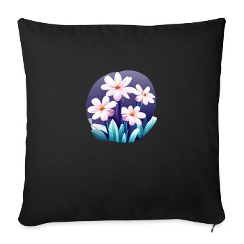 Flowers Flower meadow Bouquet Floristry - Sofa pillowcase 17,3'' x 17,3'' (45 x 45 cm) - black - Front