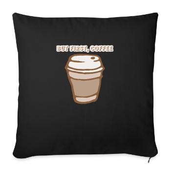 mais premier café - Housse de coussin décorative 45 x 45 cm - noir - Devant