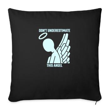 Ne sous-estimez pas cet ange - Housse de coussin décorative 45 x 45 cm - noir - Devant