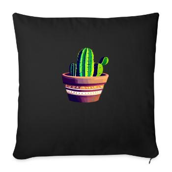 Cactus Plant Botany Biodiversity - Sofa pillowcase 17,3'' x 17,3'' (45 x 45 cm) - black - Front