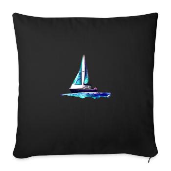 voilier voilier voilier voilier voilier voilier - Housse de coussin décorative 45 x 45 cm - noir - Devant