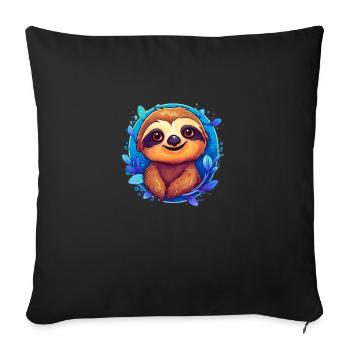 Cute Sloth - Sofa pillowcase 17,3'' x 17,3'' (45 x 45 cm) - black - Front