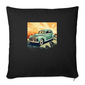 Élégance intemporelle - Le classique sur roues - Housse de coussin décorative 45 x 45 cm - noir - Devant