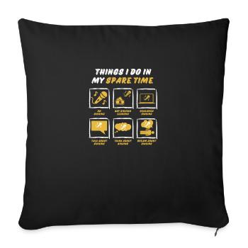 SINGING IN SPARE TIME - Sofa pillowcase 17,3'' x 17,3'' (45 x 45 cm) - black - Front