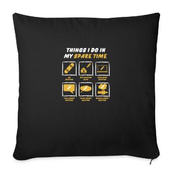 SKATE IN SPARE TIME - Sofa pillowcase 17,3'' x 17,3'' (45 x 45 cm) - black - Front