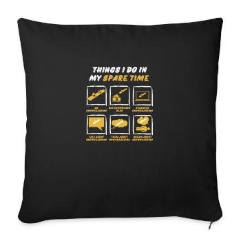 SNOWBOARD IN SPARE TIME - Sofa pillowcase 17,3'' x 17,3'' (45 x 45 cm) - black - Front