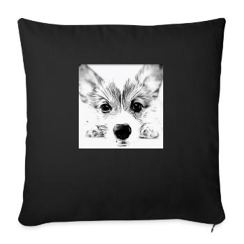 Cute dog - Sofa pillowcase 17,3'' x 17,3'' (45 x 45 cm) - black - Front