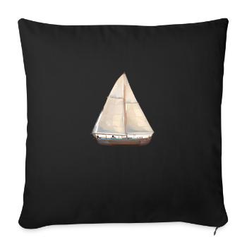 Sailing Ship Sailing Sailing Sailing Sailing Boat - Sofa pillowcase 17,3'' x 17,3'' (45 x 45 cm) - black - Front