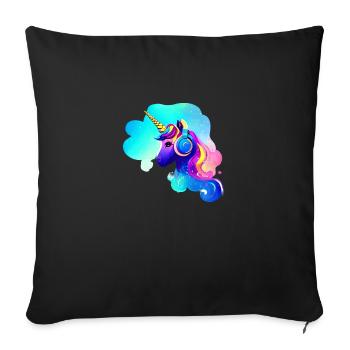 Unicorn Listen to music Unicorn Unicorns Mythical Animal - Sofa pillowcase 17,3'' x 17,3'' (45 x 45 cm) - black - Front