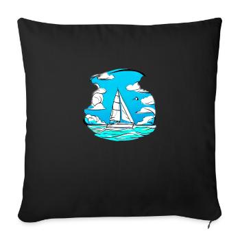 Sailing Ship Sailing Sailing Sailing Sailing Boat - Sofa pillowcase 17,3'' x 17,3'' (45 x 45 cm) - black - Front