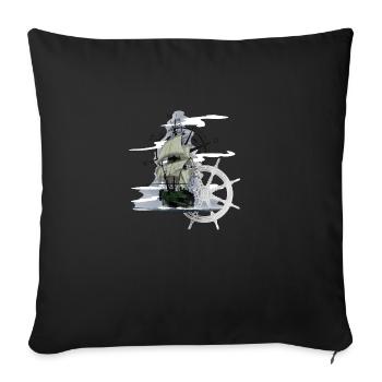 Sailing ship - Sofa pillowcase 17,3'' x 17,3'' (45 x 45 cm) - black - Front