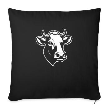 Vache Vaches Bovins Agriculture agricole - Housse de coussin décorative 45 x 45 cm - noir - Devant