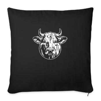 Vache Vaches Bovins Agriculture agricole - Housse de coussin décorative 45 x 45 cm - noir - Devant