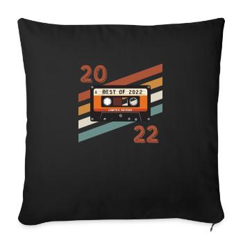 2022 retro vintage anniversary - Sofa pillowcase 17,3'' x 17,3'' (45 x 45 cm) - black - Front