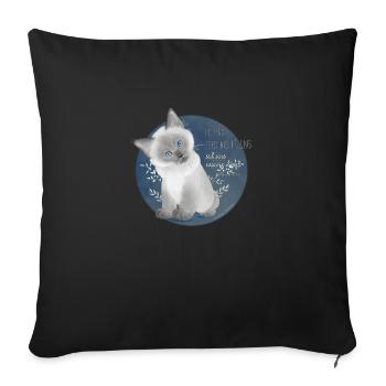 "Le plus petit des félins est une oeuvre d'art" il - Housse de coussin décorative 45 x 45 cm - noir - Devant