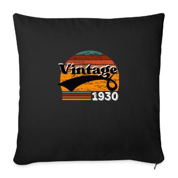 Vintage 1930 - Sofa pillowcase 17,3'' x 17,3'' (45 x 45 cm) - black - Front