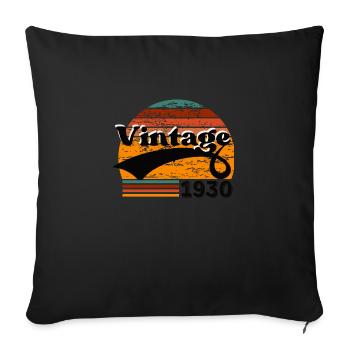 Vintage 1930 - Sofa pillowcase 17,3'' x 17,3'' (45 x 45 cm) - black - Front