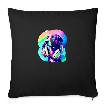 Labradorbesitzer Musik hören Labrador Retriever - Sofakissenbezug 45 x 45 cm - Schwarz - Vorne