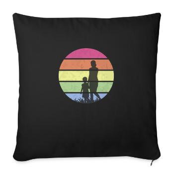 maman et fils - Cadeaux de la fête des Mères - Housse de coussin décorative 45 x 45 cm - noir - Devant