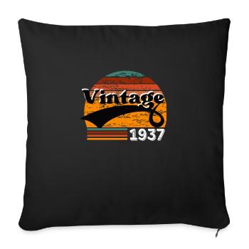 Vintage 1937 - Housse de coussin décorative 45 x 45 cm - noir - Devant