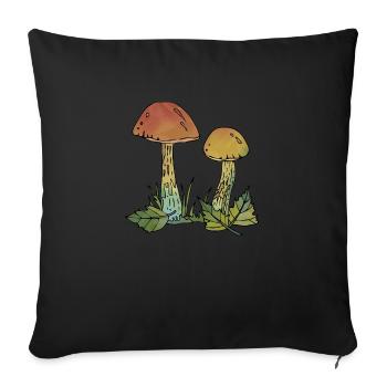 Pilze - Sofakissenbezug 45 x 45 cm - Schwarz - Vorne