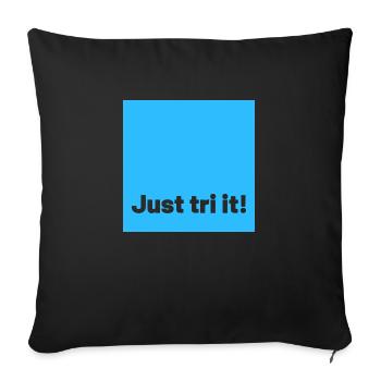 just tri it blue - Sofakissenbezug 45 x 45 cm - Schwarz - Vorne